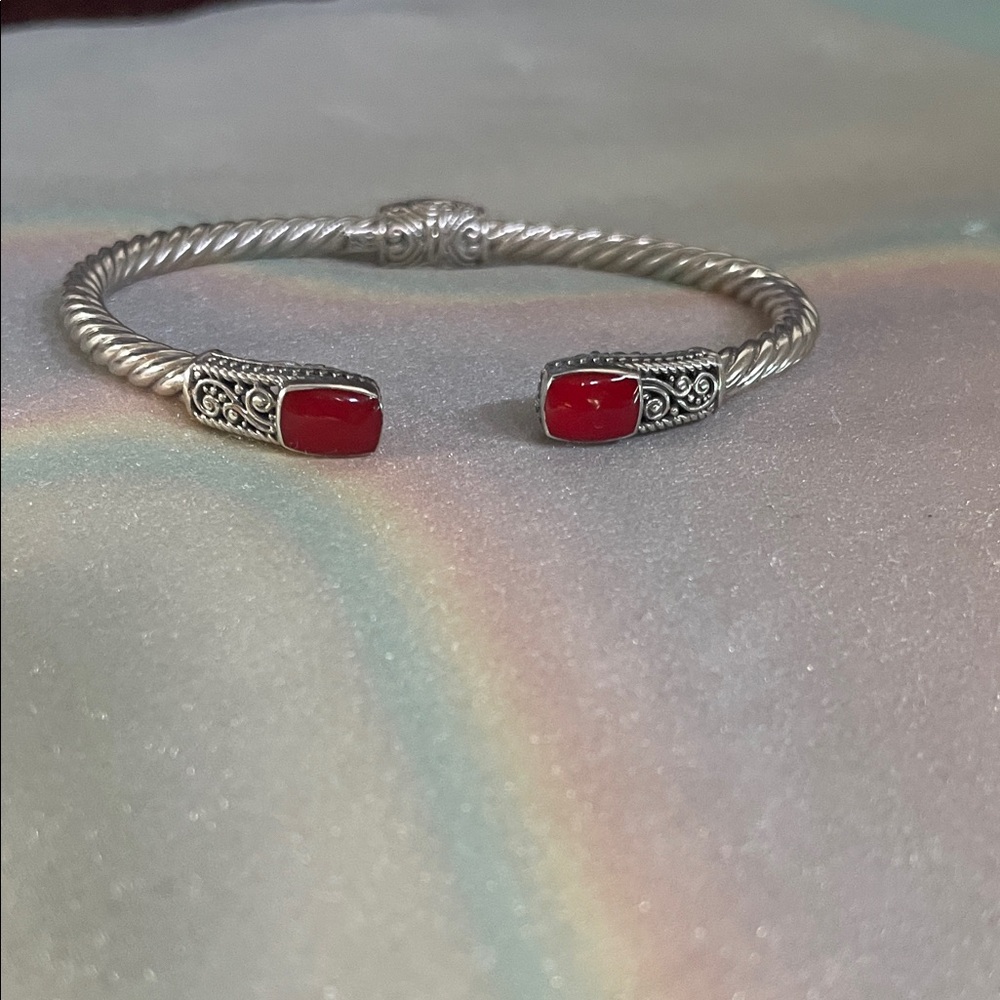 NEW Robert Manse Bali Artisan Coral Sterling Silver Bracelet